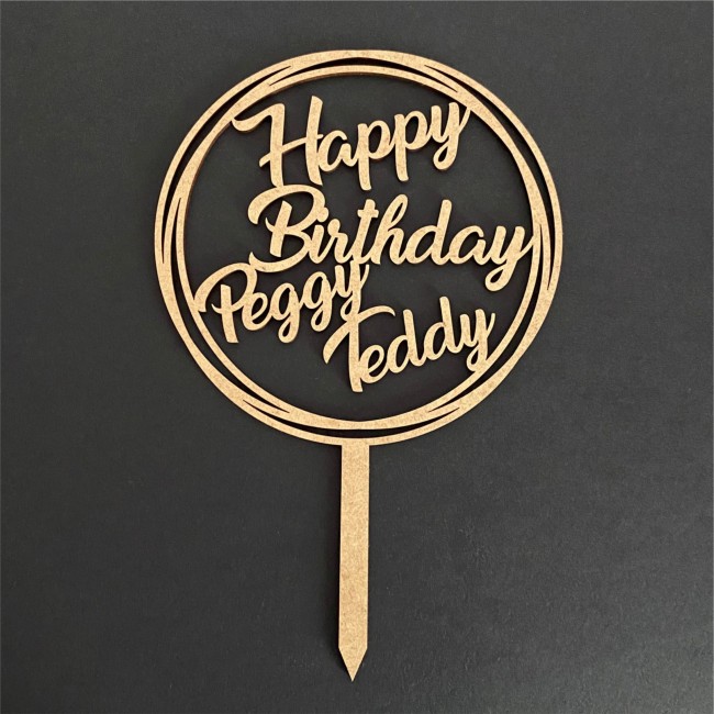 Topper gâteau happy birthday à personnaliser