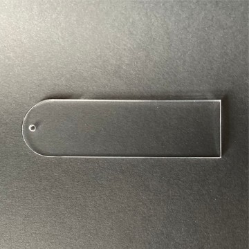 Marque page rectangle plexiglas haut arrondi 12cm/3,5cm (divers coloris et lots)