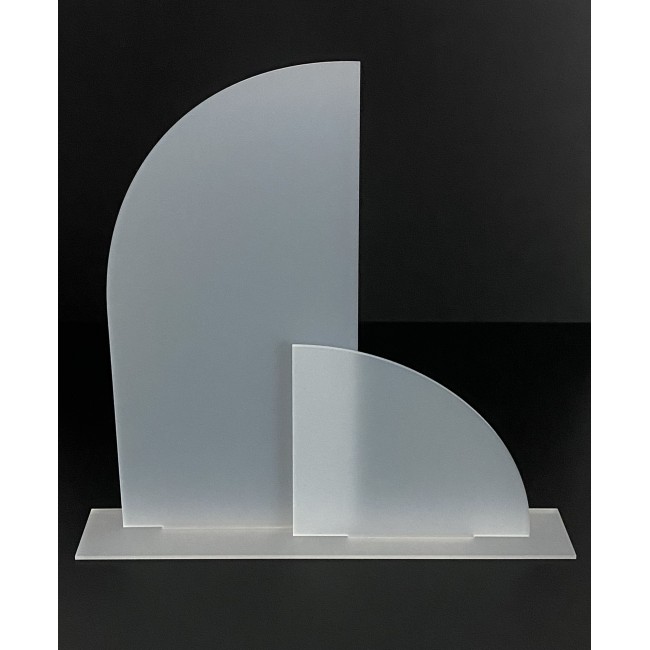 Socle plexiglas, Support présentoir, plaque acrylique biseautée 6x10x2cm,  CUB6102