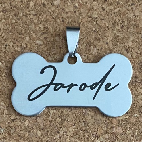 Médaille chien os gravée Médaille chien os gravée