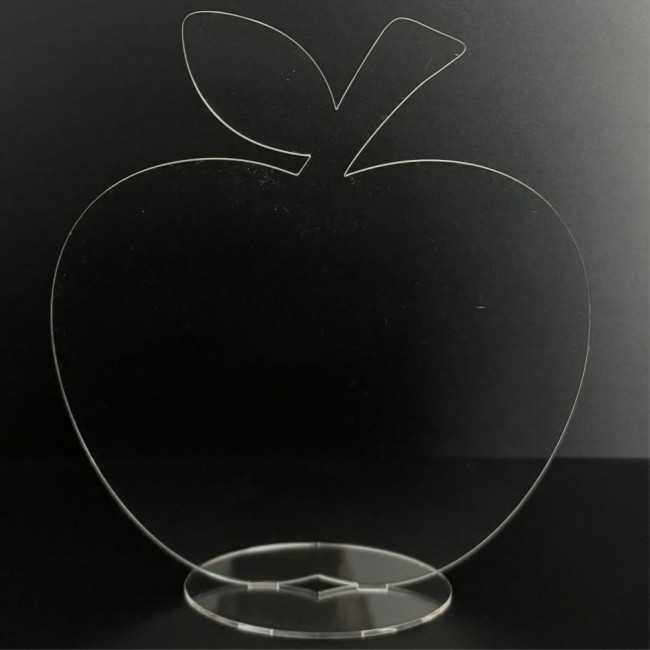 Présentoir pomme avec socle plexiglas