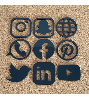 icône réseau sociaux plexiglas