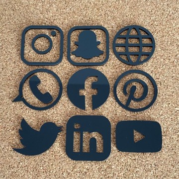icône réseau sociaux plexiglas