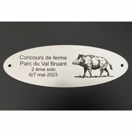 plaque gravée sanglier
