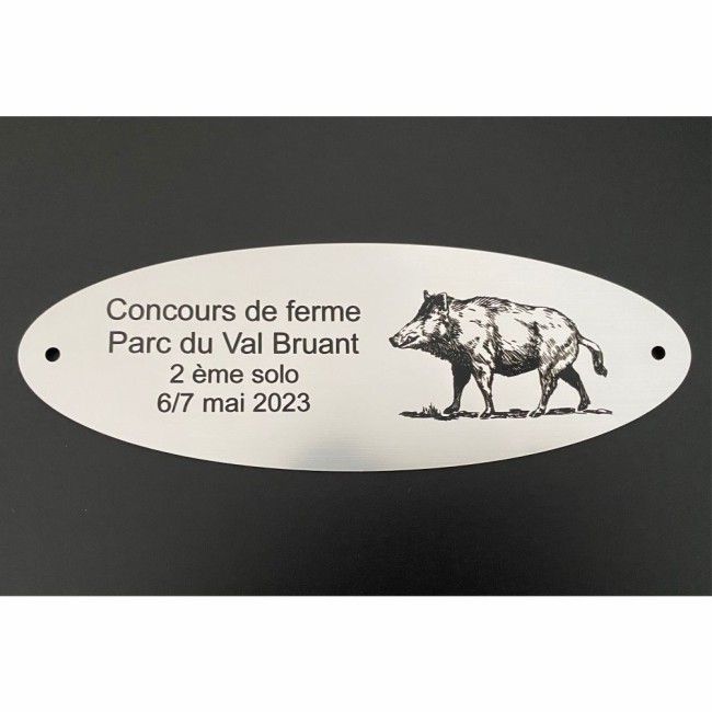 plaque gravée sanglier