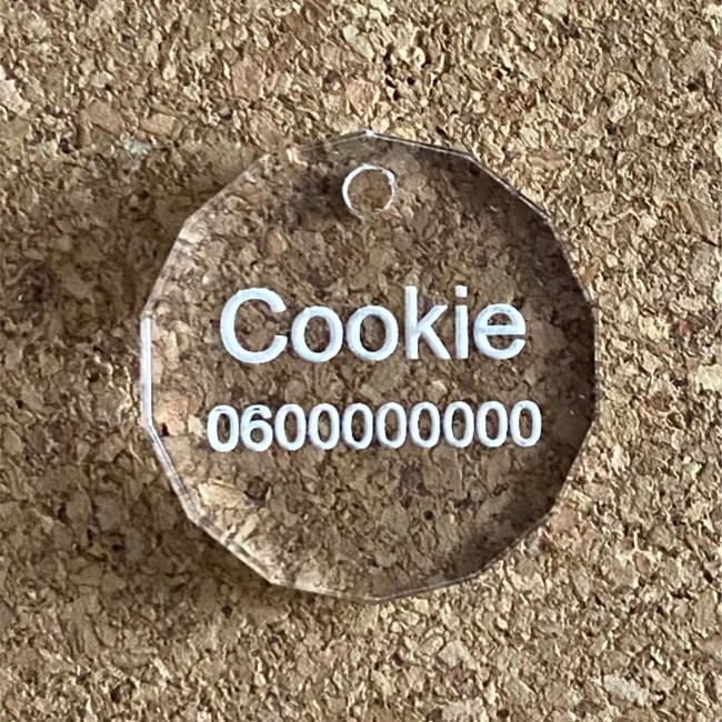 Médaille animaux forme cookie plexiglas 25 mm