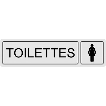Plaque Toilettes femmes acrylique 190mm/50mm (divers coloris)